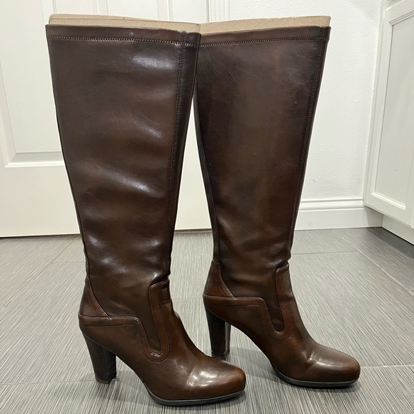 Franco Sarto brown leather boots size 10 - Picture 1 of 5